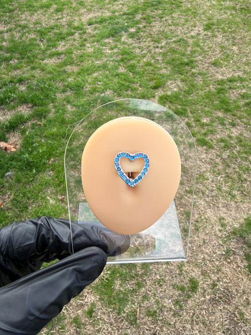 Blue Heart Belly Ring